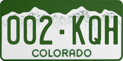 CO license plate 002KQH