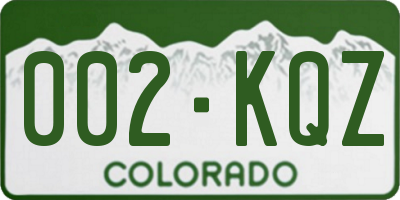 CO license plate 002KQZ