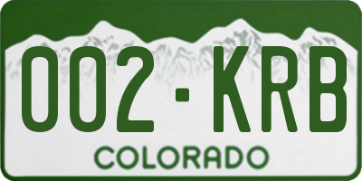 CO license plate 002KRB
