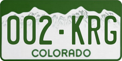 CO license plate 002KRG