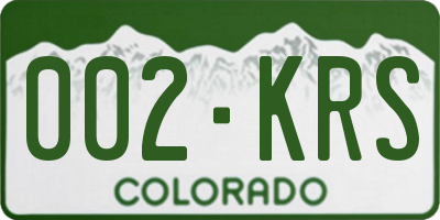 CO license plate 002KRS