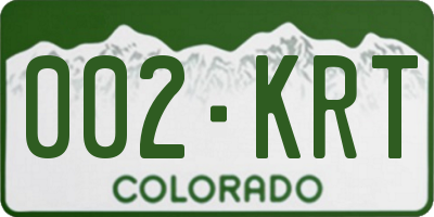 CO license plate 002KRT