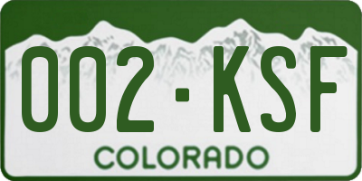 CO license plate 002KSF
