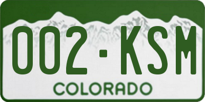 CO license plate 002KSM