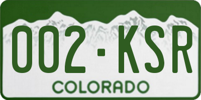 CO license plate 002KSR
