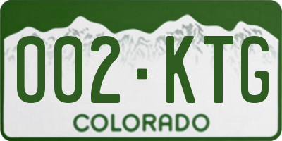 CO license plate 002KTG