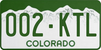 CO license plate 002KTL