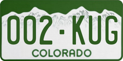 CO license plate 002KUG