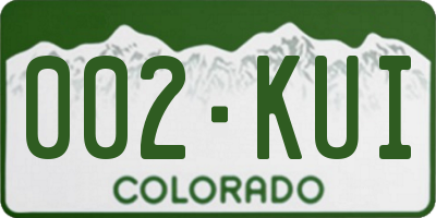 CO license plate 002KUI