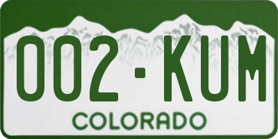 CO license plate 002KUM
