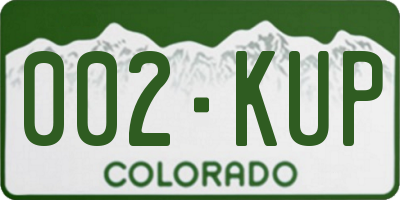 CO license plate 002KUP