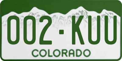 CO license plate 002KUU