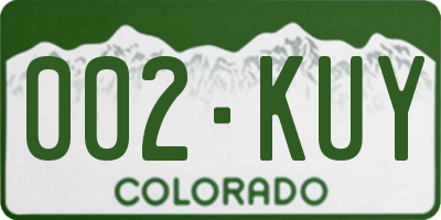 CO license plate 002KUY