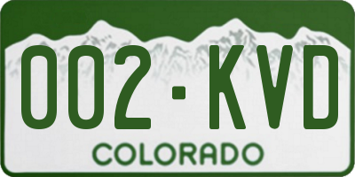 CO license plate 002KVD