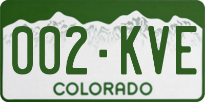 CO license plate 002KVE