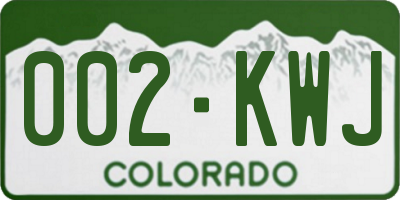 CO license plate 002KWJ
