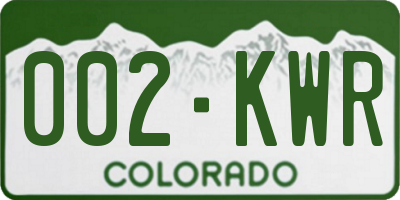 CO license plate 002KWR