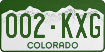 CO license plate 002KXG