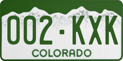 CO license plate 002KXK