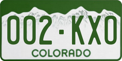 CO license plate 002KXO