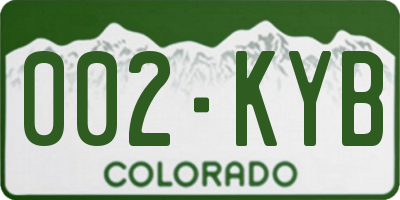 CO license plate 002KYB