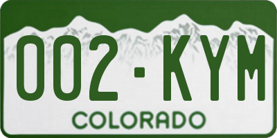 CO license plate 002KYM