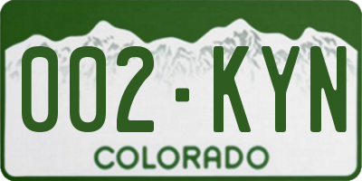 CO license plate 002KYN