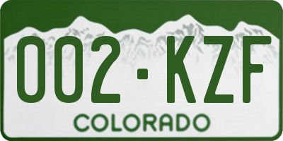 CO license plate 002KZF