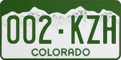 CO license plate 002KZH