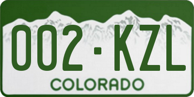CO license plate 002KZL