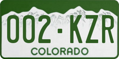 CO license plate 002KZR