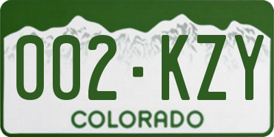 CO license plate 002KZY