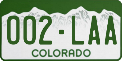 CO license plate 002LAA