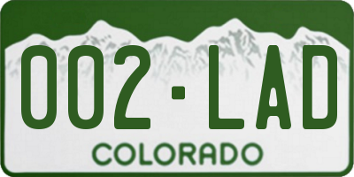 CO license plate 002LAD