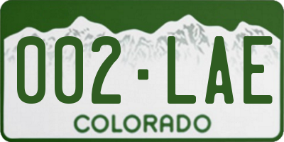 CO license plate 002LAE