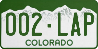 CO license plate 002LAP