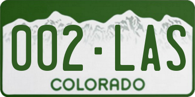 CO license plate 002LAS