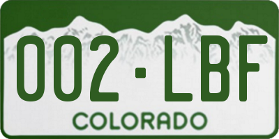 CO license plate 002LBF