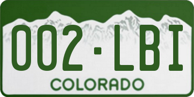 CO license plate 002LBI