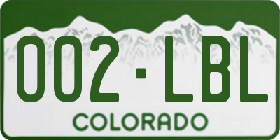 CO license plate 002LBL