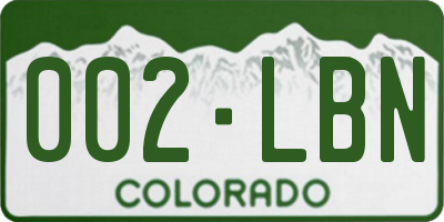 CO license plate 002LBN