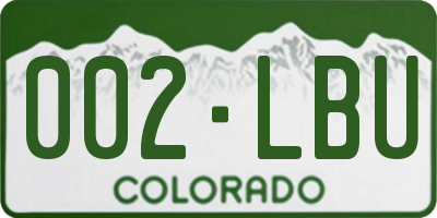 CO license plate 002LBU