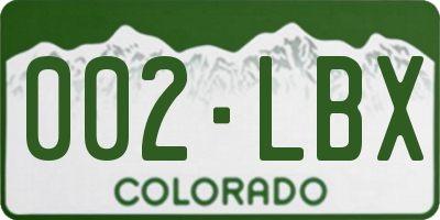 CO license plate 002LBX