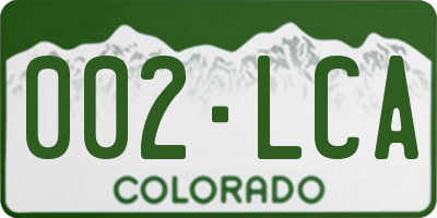 CO license plate 002LCA