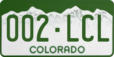 CO license plate 002LCL