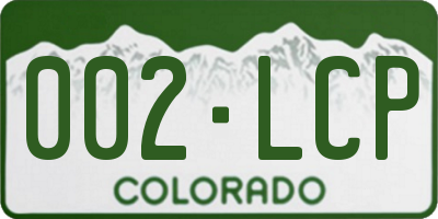 CO license plate 002LCP