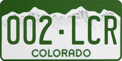 CO license plate 002LCR