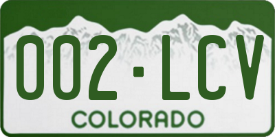 CO license plate 002LCV