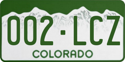 CO license plate 002LCZ