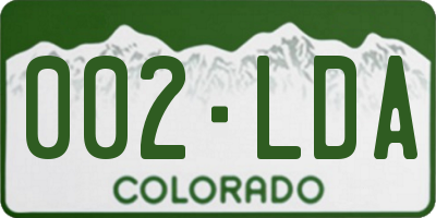 CO license plate 002LDA